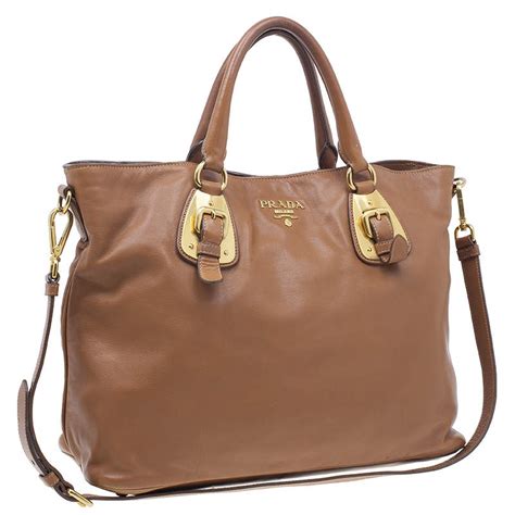 prada tan leather tote|Prada foldable shopping tote.